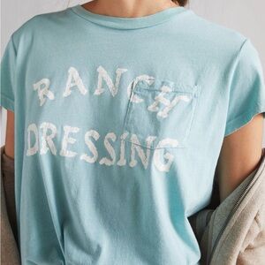 MOTHER Boxy Goodie Goodie Pocket Tee in Ranch Dressing